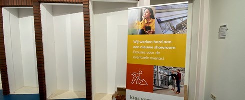 Verbouwing van de nieuwe showroom