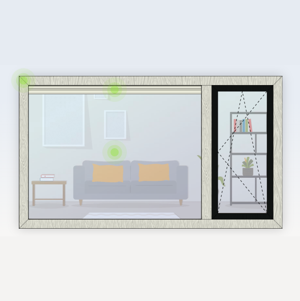 Vast Glas Draaikiepraam 245 X 142